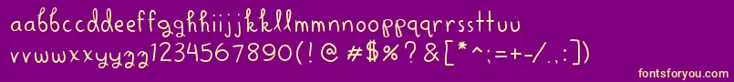 AlrightScrapbooky Font – Yellow Fonts on Purple Background