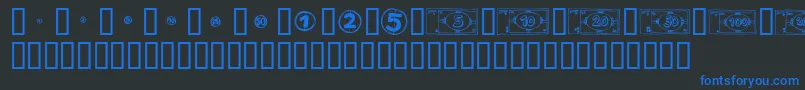 MoMoney Font – Blue Fonts on Black Background