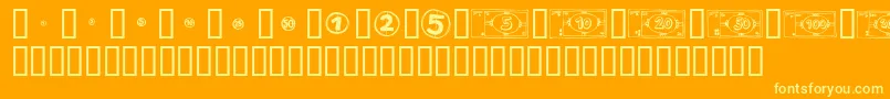 MoMoney Font – Yellow Fonts on Orange Background