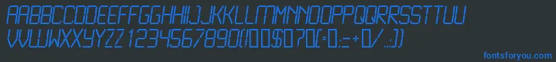 LiquidcrystalLightitalic Font – Blue Fonts on Black Background