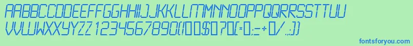 LiquidcrystalLightitalic Font – Blue Fonts on Green Background