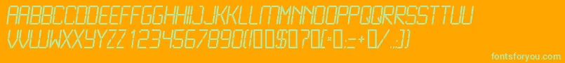LiquidcrystalLightitalic Font – Green Fonts on Orange Background