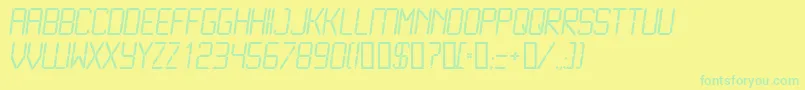 LiquidcrystalLightitalic Font – Green Fonts on Yellow Background