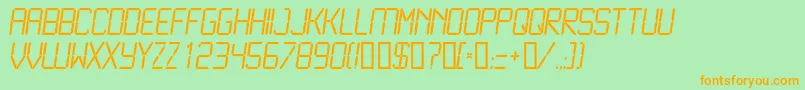 LiquidcrystalLightitalic Font – Orange Fonts on Green Background