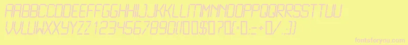LiquidcrystalLightitalic Font – Pink Fonts on Yellow Background
