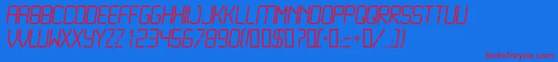 LiquidcrystalLightitalic Font – Red Fonts on Blue Background