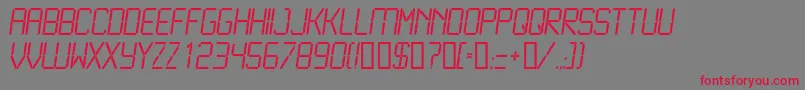 フォントLiquidcrystalLightitalic – 赤い文字の灰色の背景