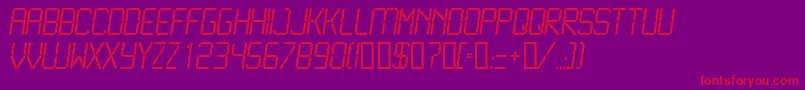 LiquidcrystalLightitalic Font – Red Fonts on Purple Background
