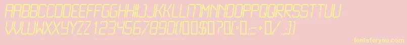 LiquidcrystalLightitalic Font – Yellow Fonts on Pink Background