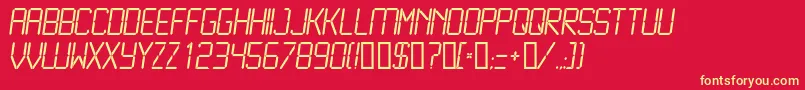 LiquidcrystalLightitalic Font – Yellow Fonts on Red Background