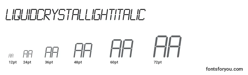 Размеры шрифта LiquidcrystalLightitalic