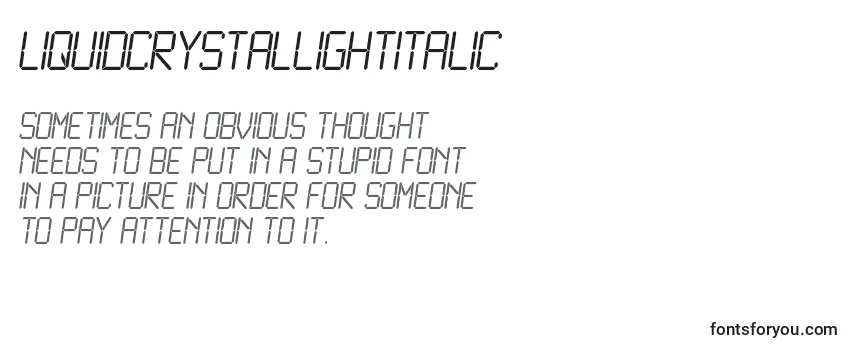 LiquidcrystalLightitalic Font