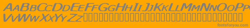 Lisätietoja Skyskunk-fontista Skyskunk-fontti – harmaat kirjasimet oranssilla taustalla