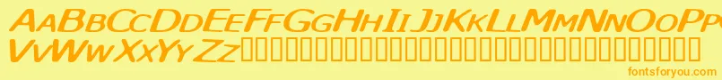 Skyskunk Font – Orange Fonts on Yellow Background