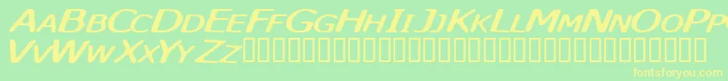 Skyskunk-Schriftart – Gelbe Schriften auf grünem Hintergrund