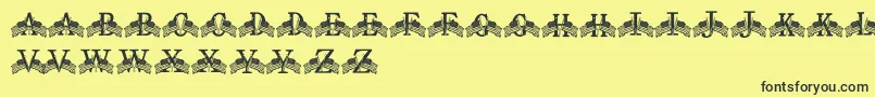 FdFlyingFlags Font – Black Fonts on Yellow Background