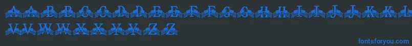 FdFlyingFlags Font – Blue Fonts on Black Background