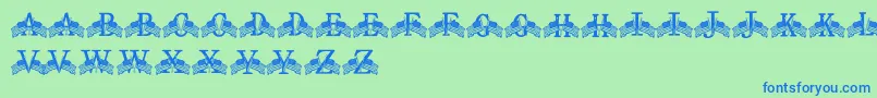 FdFlyingFlags Font – Blue Fonts on Green Background