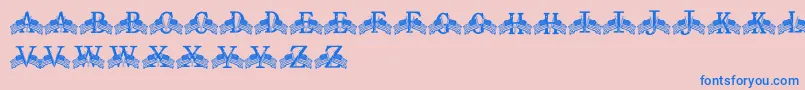 FdFlyingFlags Font – Blue Fonts on Pink Background