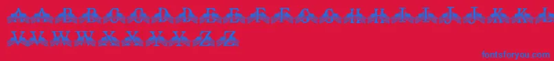 Czcionka FdFlyingFlags – niebieskie czcionki na czerwonym tle