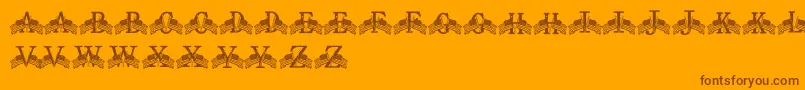 FdFlyingFlags Font – Brown Fonts on Orange Background