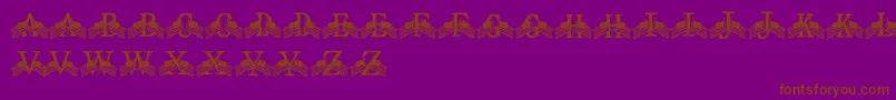 FdFlyingFlags Font – Brown Fonts on Purple Background