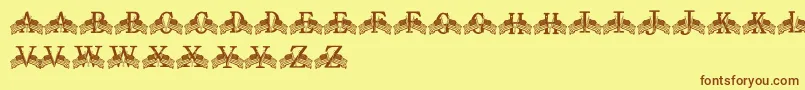 FdFlyingFlags Font – Brown Fonts on Yellow Background