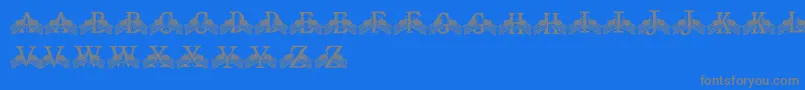 FdFlyingFlags Font – Gray Fonts on Blue Background