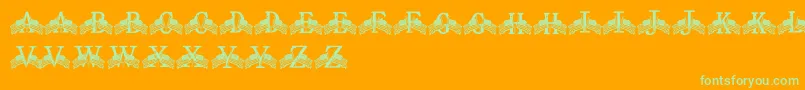 FdFlyingFlags Font – Green Fonts on Orange Background