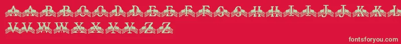 フォントFdFlyingFlags – 赤い背景に緑の文字