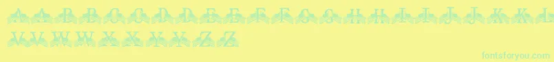 FdFlyingFlags Font – Green Fonts on Yellow Background