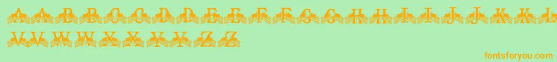 FdFlyingFlags Font – Orange Fonts on Green Background