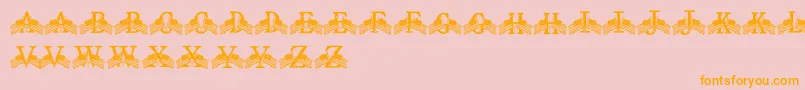 FdFlyingFlags Font – Orange Fonts on Pink Background