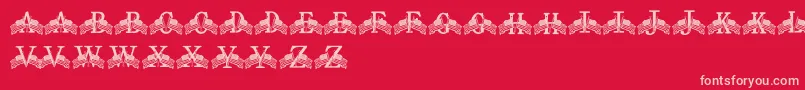 fuente FdFlyingFlags – Fuentes Rosadas Sobre Fondo Rojo