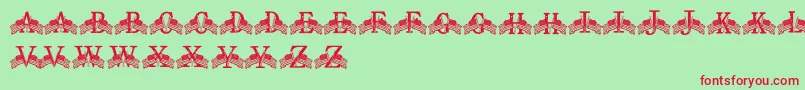 FdFlyingFlags Font – Red Fonts on Green Background