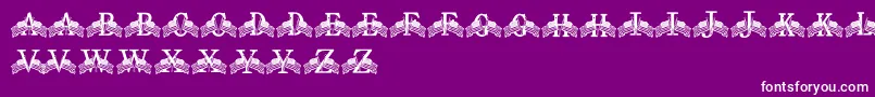 FdFlyingFlags-fontti – valkoiset fontit violetilla taustalla