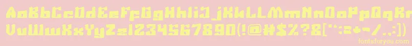 AgeOfScienceAndTechnology Font – Yellow Fonts on Pink Background