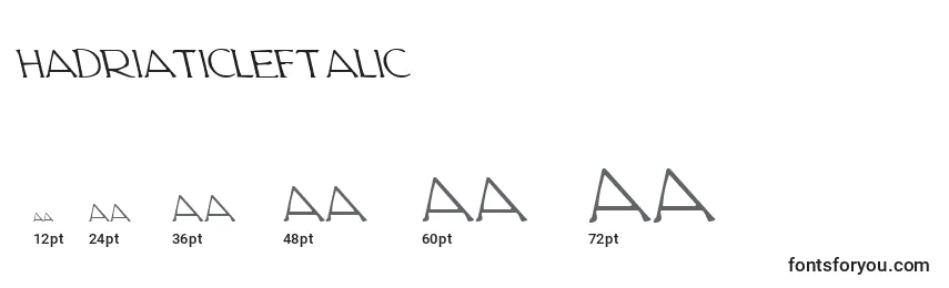 Размеры шрифта HadriaticLeftalic