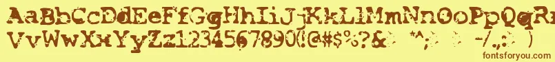 Smash Font – Brown Fonts on Yellow Background