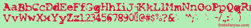 Smash Font – Red Fonts on Green Background
