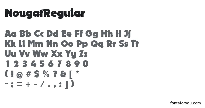 Schriftart NougatRegular – Alphabet, Zahlen, spezielle Symbole