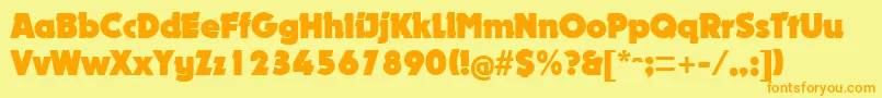 NougatRegular Font – Orange Fonts on Yellow Background