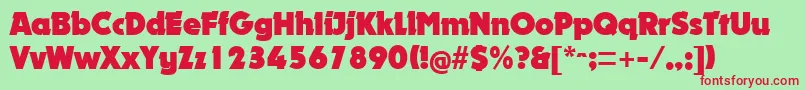 NougatRegular Font – Red Fonts on Green Background