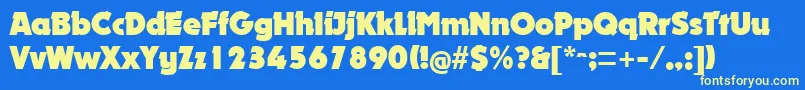 NougatRegular Font – Yellow Fonts on Blue Background
