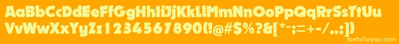 NougatRegular Font – Yellow Fonts on Orange Background
