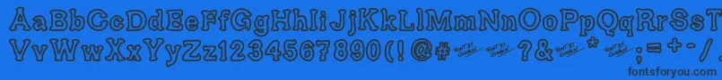 Ariendesse Font – Black Fonts on Blue Background