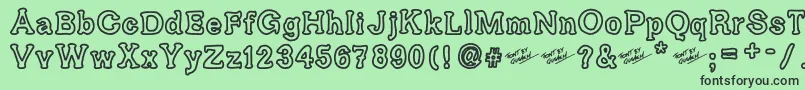 フォントAriendesse – 緑の背景に黒い文字