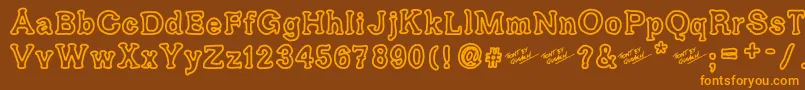 Ariendesse Font – Orange Fonts on Brown Background