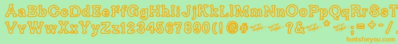 Ariendesse Font – Orange Fonts on Green Background