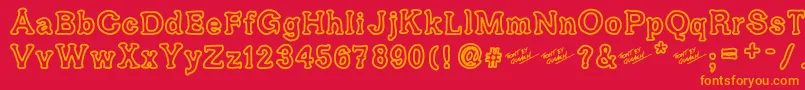 Ariendesse Font – Orange Fonts on Red Background